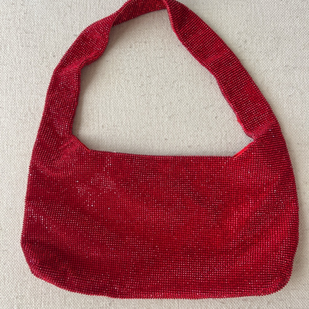 Urban Expressions Red Beaded Shoulder Bag